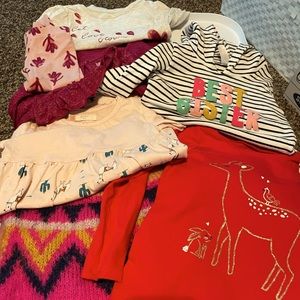 2t Sweater/shirt with 1 set of leggings & Roxy Girl Dress w/small repair @tag.